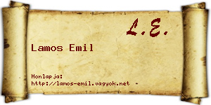Lamos Emil névjegykártya